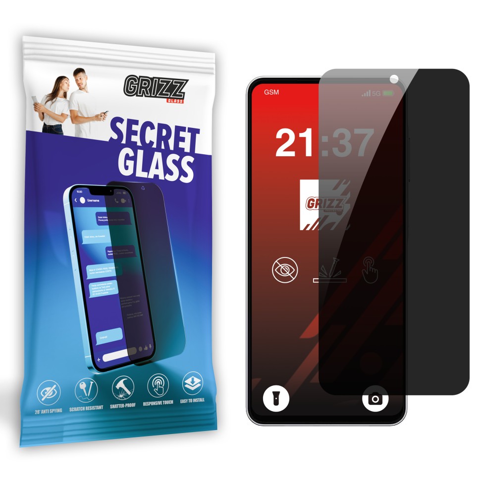 Sekretne szkło hybrydowe do Samsung Galaxy A06 5G prywatyzujące Grizz SecretGlass