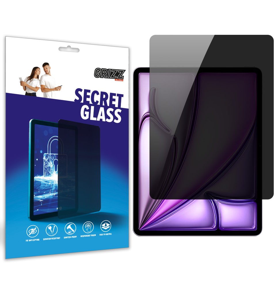 Sekretne szkło hybrydowe do Apple iPad Air 13" M3 2025  prywatyzujące Grizz SecretGlass