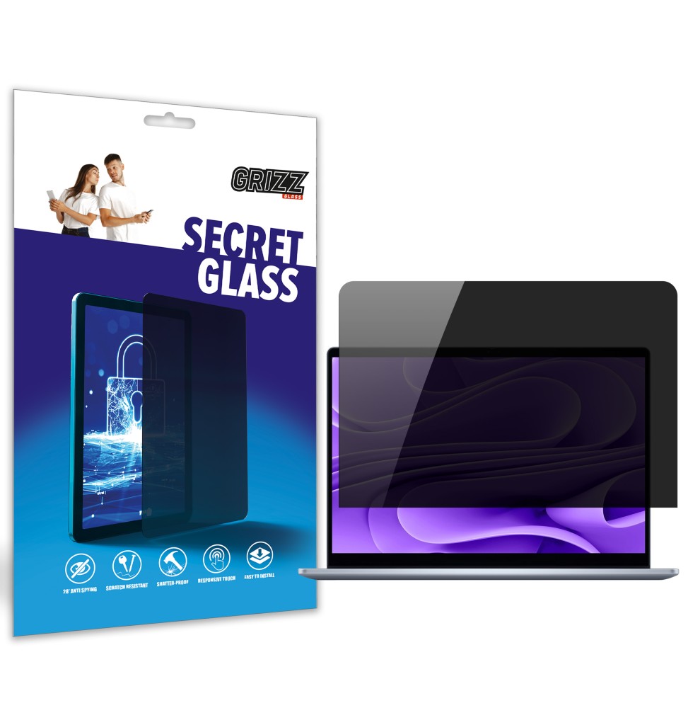 Sekretne szkło hybrydowe do Dell Pro 14 Plus prywatyzujące Grizz SecretGlass