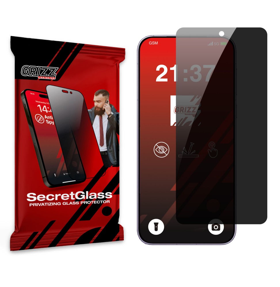 Sekretne szkło hybrydowe do Infinix Note 50x prywatyzujące Grizz SecretGlass