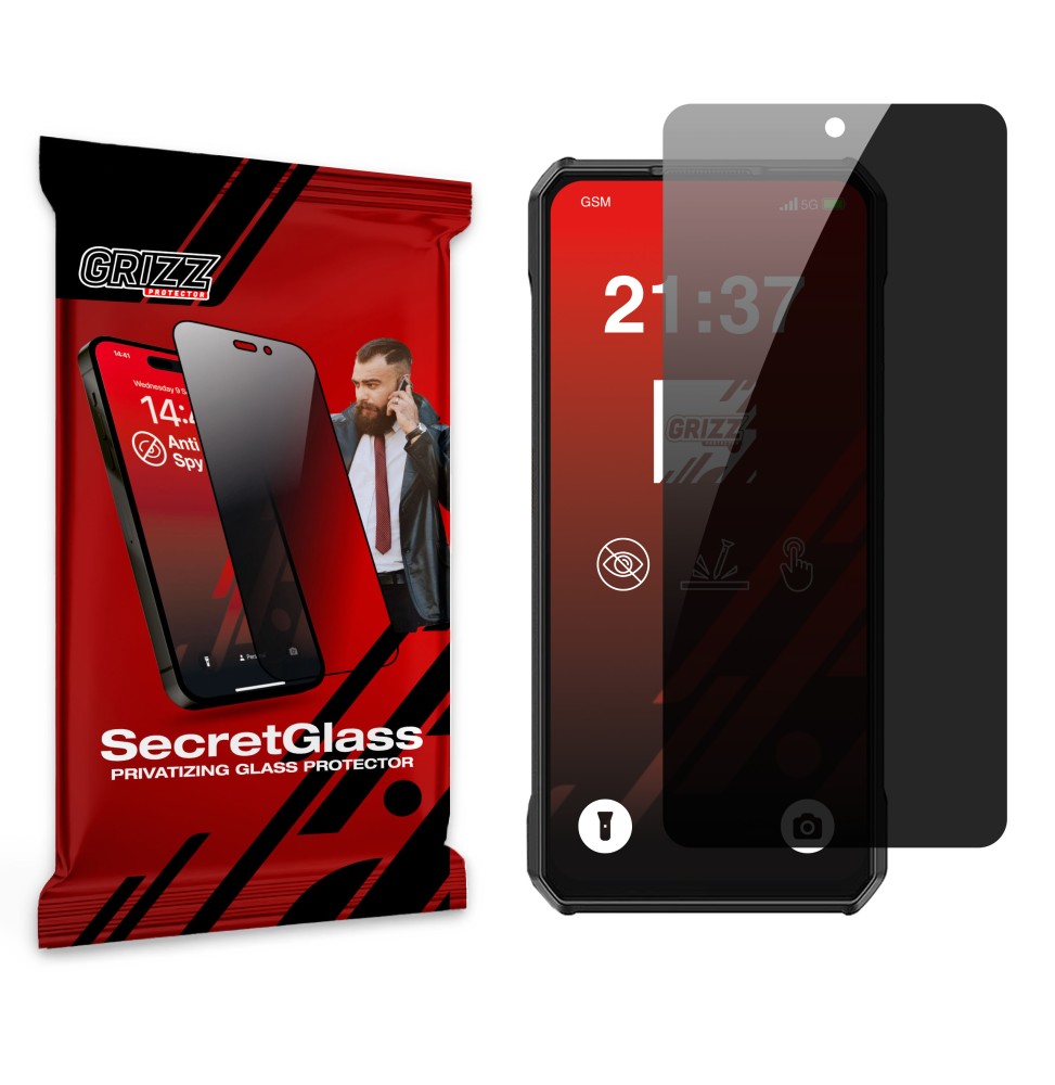 Sekretne szkło hybrydowe do Ulefone Armor 30 Pro prywatyzujące Grizz SecretGlass