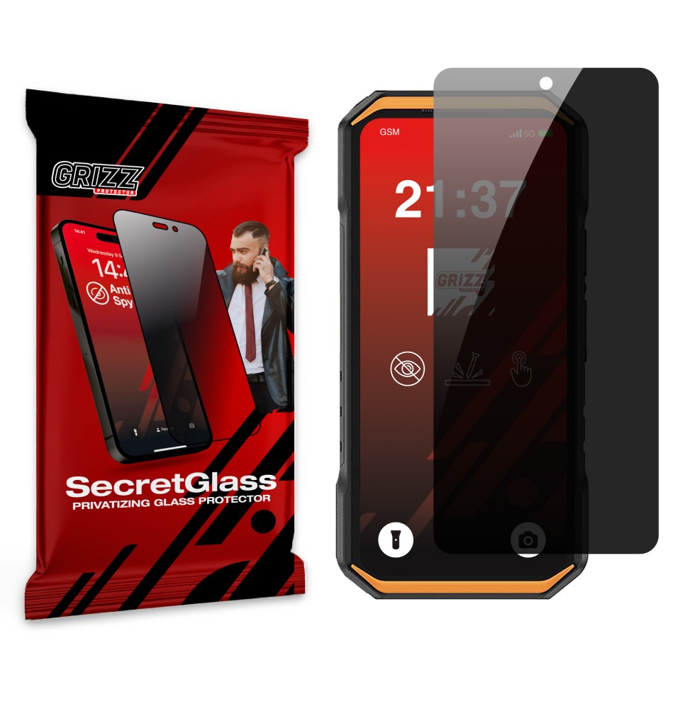 Sekretne szkło hybrydowe do Ulefone Armor X32 prywatyzujące Grizz SecretGlass