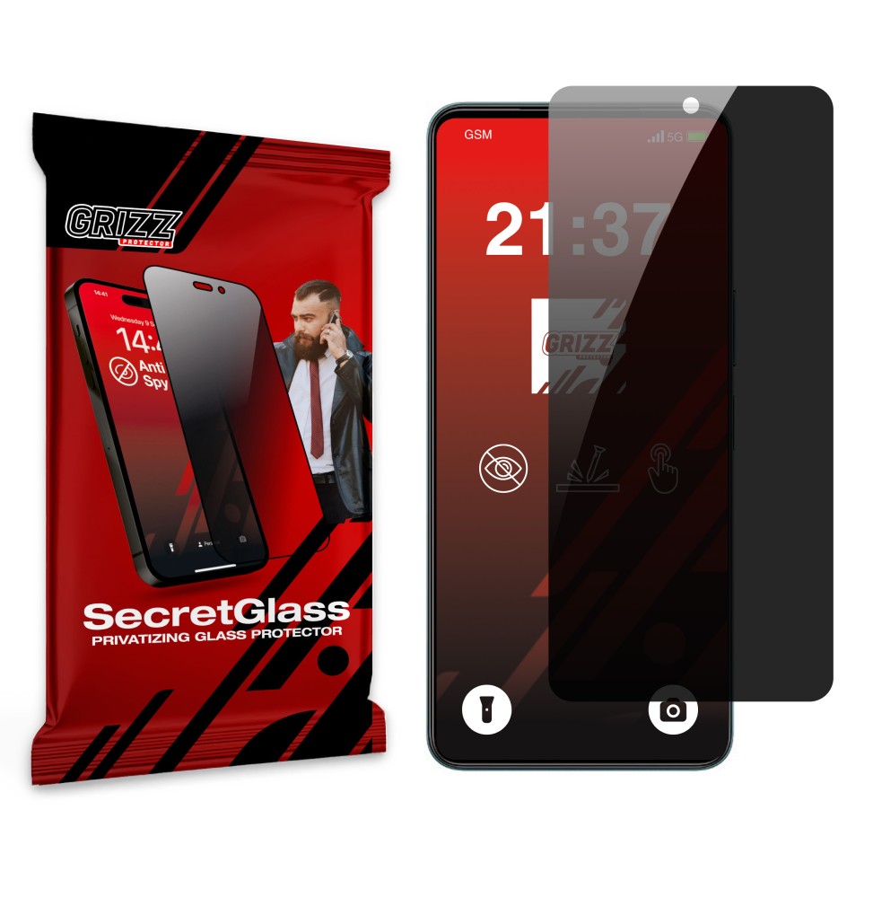 Sekretne szkło hybrydowe do Vivo Y04 4G prywatyzujące Grizz SecretGlass