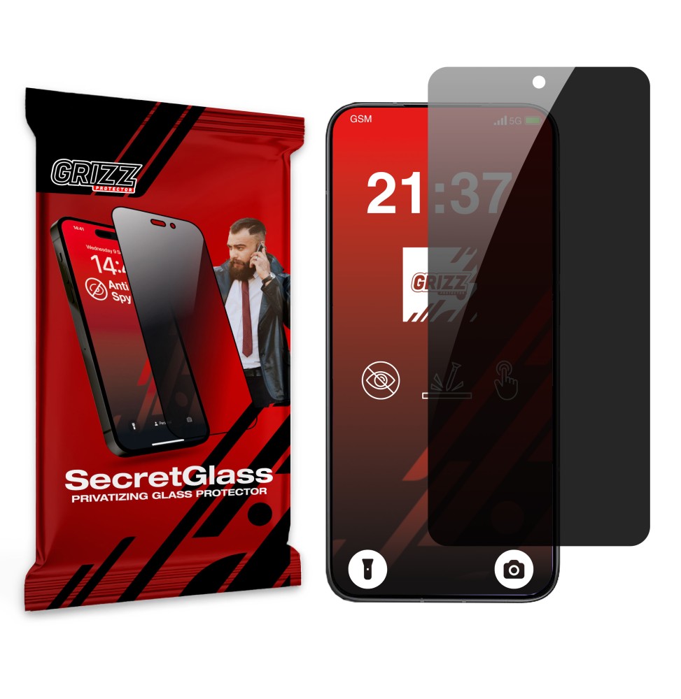 Sekretne szkło hybrydowe do Xiaomi Redmi Turbo 4 Pro prywatyzujące Grizz SecretGlass