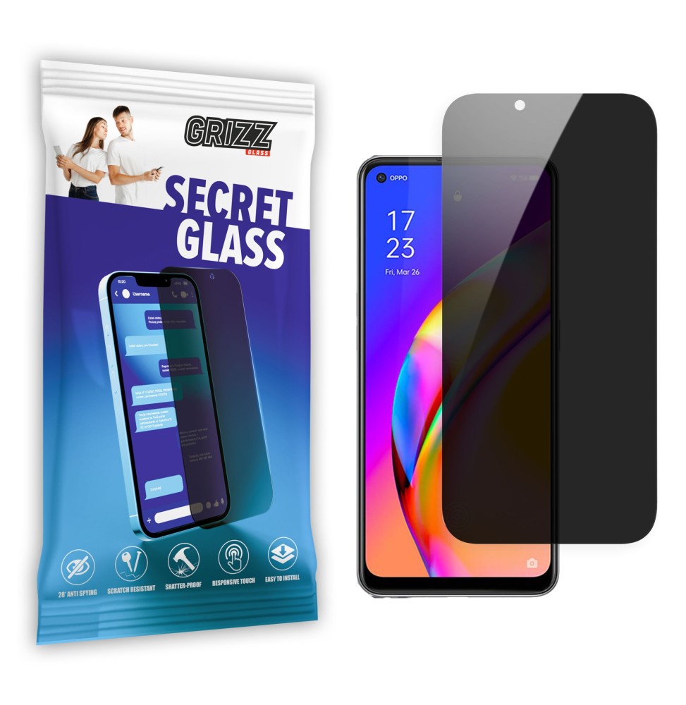 Sekretne szkło hybrydowe do Oppo F19 Pro Plus 5G prywatyzujące Grizz SecretGlass