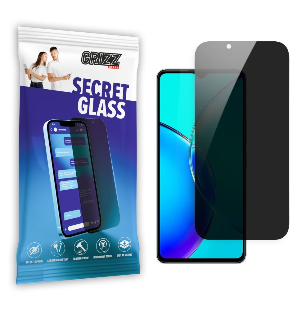 Sekretne szkło hybrydowe do Vivo Y35 Plus prywatyzujące Grizz SecretGlass