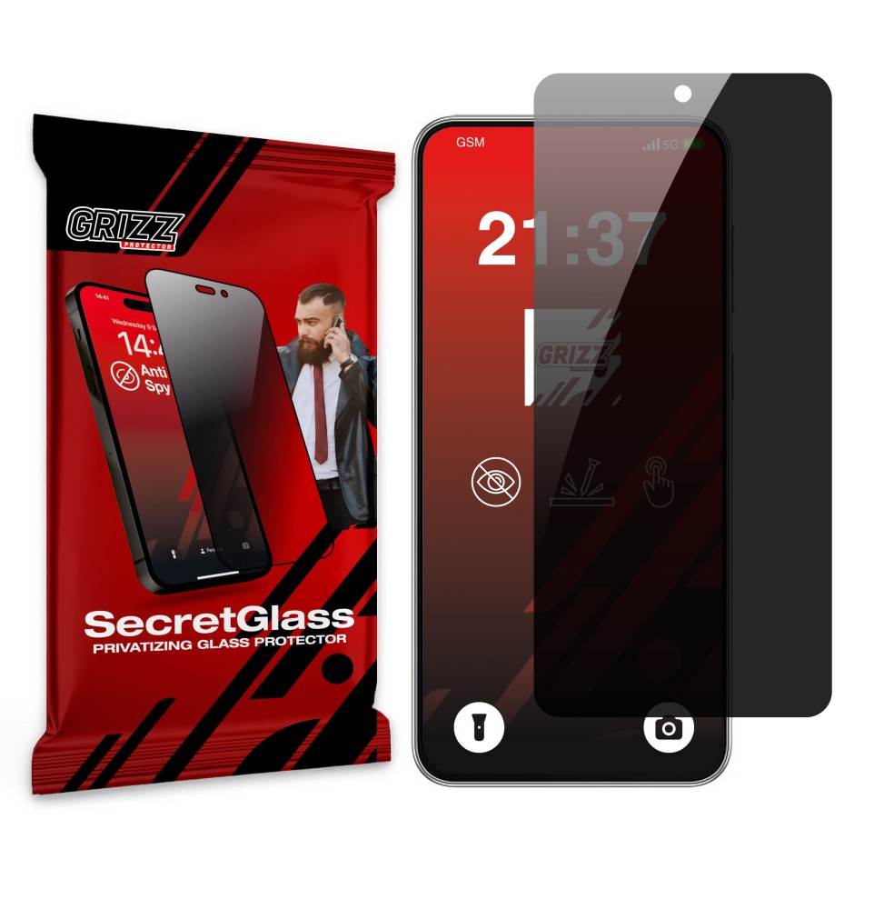 Sekretne szkło hybrydowe do Samsung Galaxy F56 prywatyzujące Grizz SecretGlass