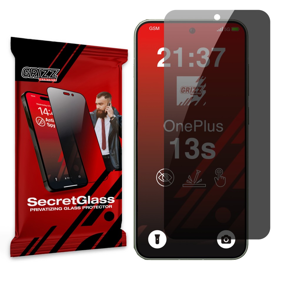 Sekretne szkło hybrydowe do OnePlus 13s prywatyzujące Grizz SecretGlass
