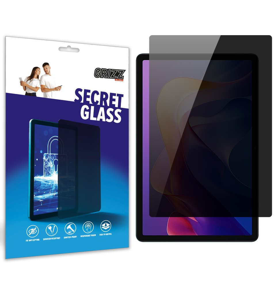 Sekretne szkło hybrydowe do Xiaomi Redmi Pad 2 prywatyzujące Grizz SecretGlass