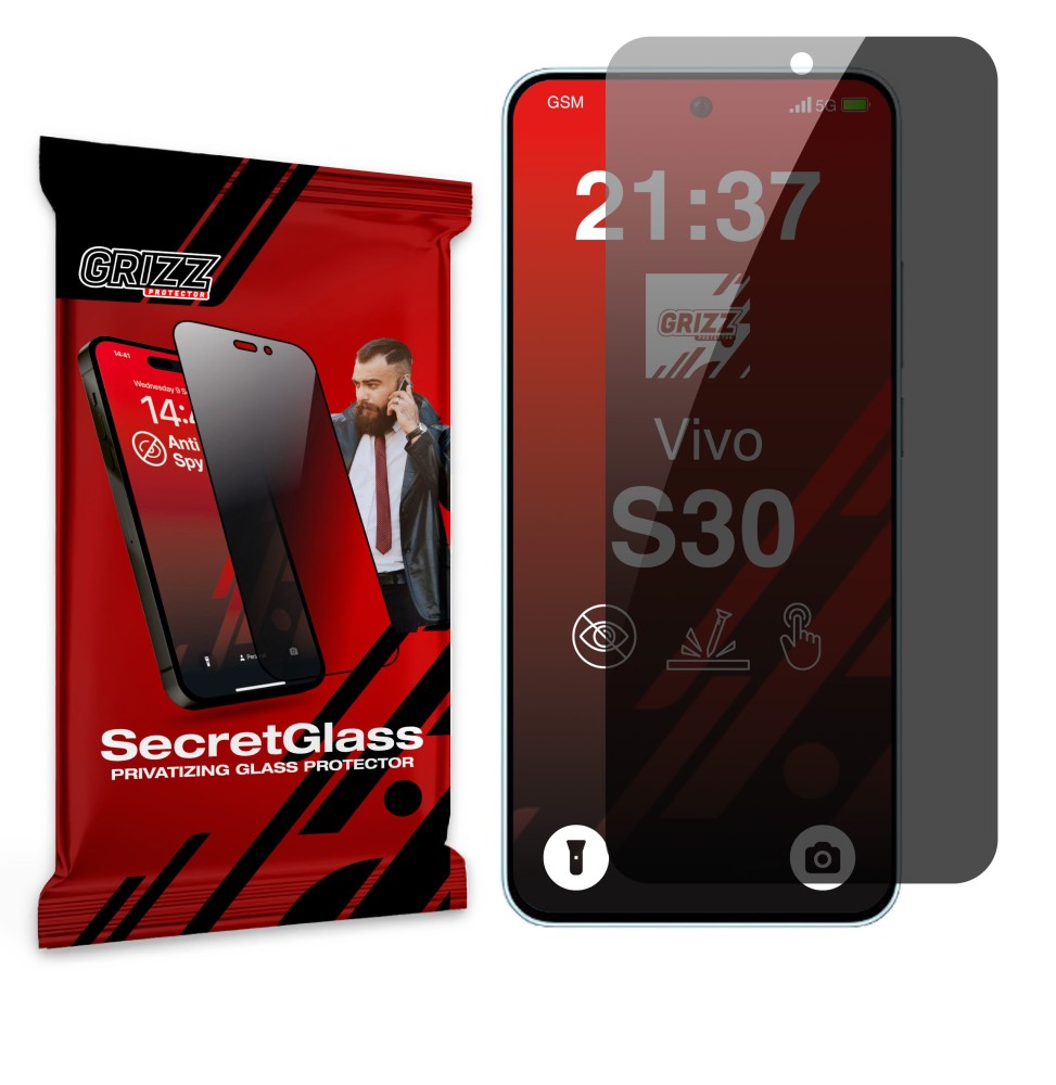 Sekretne szkło hybrydowe do Vivo S30 prywatyzujące Grizz SecretGlass